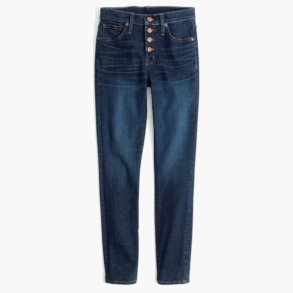 Madewell 11” High Rise Skinny Jeans Size 25 Button Front - Picture 3 of 11